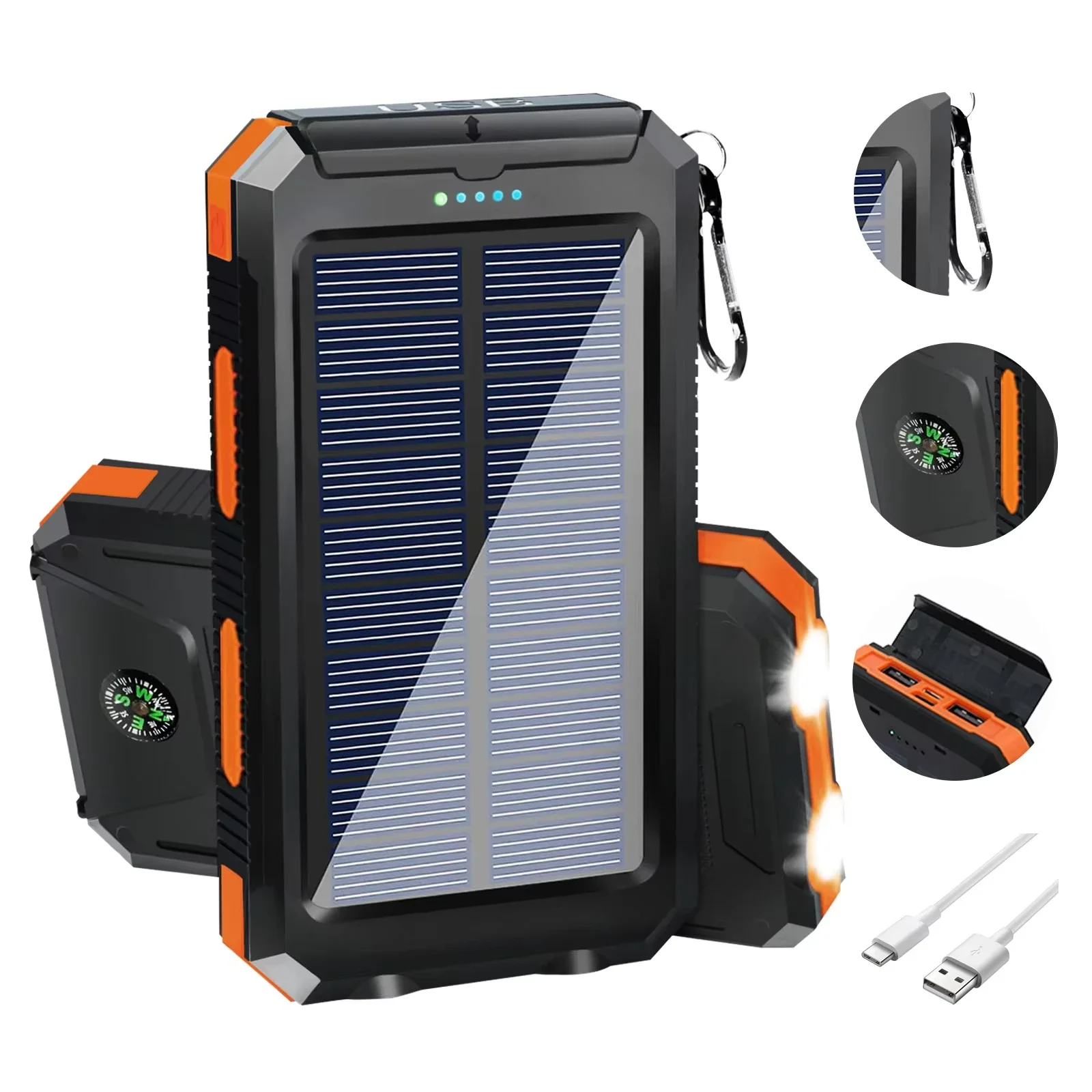 Solar Emergency Charger - Водонепроницаемый солнечный аккумулятор 20000 мАч, обеспечивающий